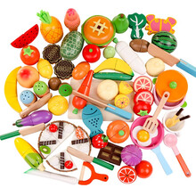 木制切切乐过家家磁性切水果蛋糕蔬菜宝宝儿童男女孩启蒙益智玩具 【盒装40件】磁性水果蔬菜切切看