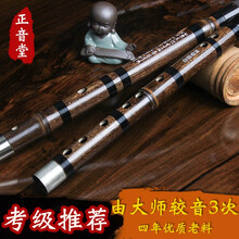 正音堂 精品紫竹笛子乐器 双插接铜竹笛子乐器专业演奏老料紫竹笛子横笛 演奏紫竹笛G调