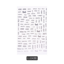 美甲贴纸花全贴背胶3D立体金色英文字母指甲贴片纸指甲油胶装饰美甲饰品批发 L-J24（银）