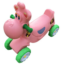 幼儿园滑滑车小孩车儿童玩具车扭扭车溜溜车幼儿园咪咪狗动物滑行车学步滑滑车 浅粉红 萌牛车