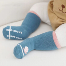 婴儿袜子长筒袜加厚毛圈秋冬防滑儿童高筒袜新生儿宝宝袜子 女童6双 S码(0-1岁)