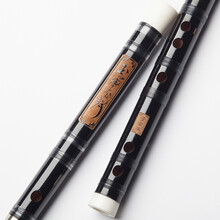 董雪华黑色笛子 竹笛古风精制横笛 黑色鬼笛 初学专业苦竹笛学生入门 G调2节（儿童初学推荐）+全套配件