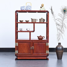 苏汀小镇红木家具缅甸花梨（学名：大果紫檀）餐边柜茶水柜储物柜厨房新中式实木客厅歺边柜茶台茶叶柜 长60*宽35*高89cm