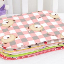 多片装30*40包边小号婴儿隔尿垫防水透气儿童宝宝尿垫可洗月经垫 花色混搭随机30*40五个 装