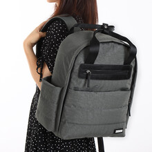 茵秀丽 尼龙多功能大容量防水机洗双肩妈咪包手提母婴外出背包 岩石灰