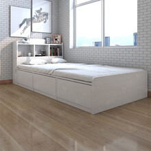 平子集 床 收纳小床 双人大婚床1.2/ 1.5/1.8米高箱储物抽屉床 卧室家具 浮雕白色抽屉款 1.5*2.0m床+7cm椰棕床垫