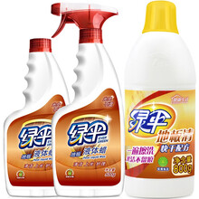 绿伞家用室内液体实木地板蜡500g*2瓶装实木复合地板护理保养上光打蜡抛光护理剂木质洁净清洁污渍污垢 一组装(500g*2瓶)+地板清洁剂800g