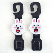 后背后排挂钩座位汽车挂钩车载车内挂勾挂物钩强力吊挂式座椅挂架 兔子【2个装】