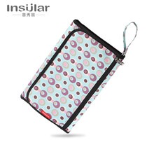 茵秀丽 隔尿垫婴儿可洗儿童护理垫防水透气新生儿用品便携式宝宝换尿布垫多功能尿布包 马卡龙蓝