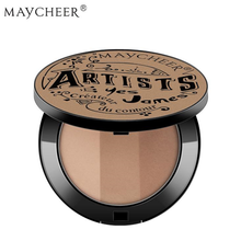 美茜儿立体高光阴影三色修容粉饼 显瘦V脸提亮阴影粉修容盘