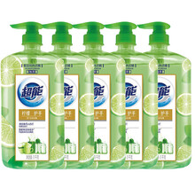 超能洗洁精1千克桶装离子去油柠檬护手西柚袪腥果蔬餐具通用食品级温和护手 1KG柠檬*5瓶