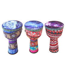 奇宝居非洲鼓 儿童初学者幼儿园丽江拍手鼓成人初学者PVC乐器 格子红星空 8.5寸