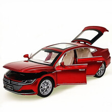 1:32 大众朗逸合金汽车模型四开门声光回力仿真收藏玩具车礼物途观途昂大众CC帕萨特合金车 大众CC红色 盒装