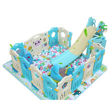 儿童滑梯室内家用小型秋千组合宝宝游乐场设备家庭小孩滑滑梯玩具 米蓝2.5平方C款