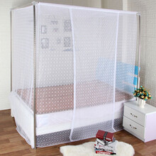 静秀之倾传统老式蚊帐1.5米 单开门家用方顶加密双人床加厚梅花 1.8m床 白色 大梅1.5m床+支架