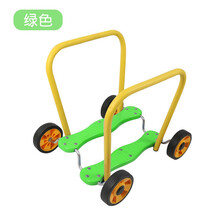 幼儿园感统训练器材四轮平衡脚踏车儿童健身车单人双人平衡踩踏车玩具 绿色双人踩踏车