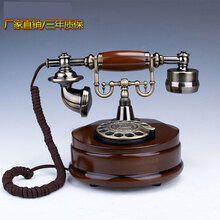 老式复古欧式转盘式拨号实木仿古酒店宾馆家用有线无线座机电话机 移动无线转盘式拨号插卡版 标配胶曲线+原色配件