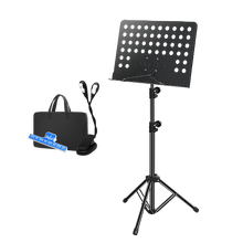 GLEAM 格利姆 可升降折叠乐谱架 吉他贝斯琵琶小提琴二胡长笛古筝架子鼓专业便携式琴谱架曲谱架 【面板不可折叠款-1.9米】+包+谱架灯+乐谱夹