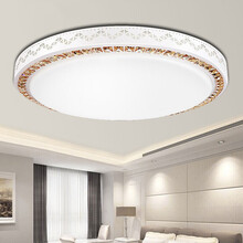 LED吸顶灯客厅长方形圆形卧室水晶吸顶灯具 调光现代简约大气灯具 圆50cm无极调光36W送3色功能