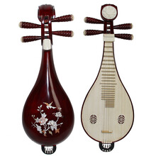 【悦宝灵】   柳琴乐器 演奏级柳琴 双共鸣箱 花梨木柳琴 初学入门考级琴小琵琶 骨花贝雕柳琴(花草图案)