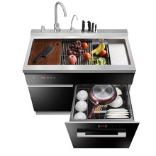 伟佳好太太 集成水槽洗碗机 304不锈钢手工水槽 高温消毒 果蔬清洗 超声波清洗一体水槽洗碗机洗菜盆 拉柜式集成水槽洗碗机 100CM