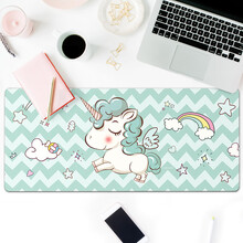 镇魂歌鼠标垫超大号可爱女生卡通加厚电竞游戏防滑键盘垫锁边定制订做个性办公电脑桌垫 傲娇独角兽 300x800x4mm