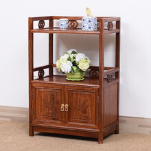 九合铭苑红木家具非洲花梨（学名：刺猬紫檀）茶水柜茶叶柜储物柜实木餐边柜歺边柜收纳柜 长58*宽36*高88cm