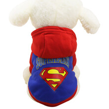 小宠物 泰迪狗狗衣服秋冬装狗衣服 小型犬 春夏装幼犬衣服 前脚双脚衣服 萌宠服装 小犬外套 猫外套 带帽人蓝色 S适合背长20cm胸围32cm体重3-4斤