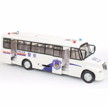 乐飞Leifei电动城市公交巴士音乐校巴模型惯性滑行校车婴幼儿童玩具车礼物 音乐警察学校巴士8811