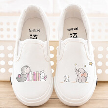 卜丁女童小白鞋百搭2021夏季新款潮韩版儿童帆布鞋幼儿园白色板鞋宝宝鞋子小学生休闲鞋 望象星空 23码内长16/适合脚长15.5cm