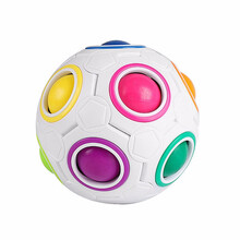 魔法彩虹球创意手指圆形足球异形魔方减压儿童玩具宝宝1-3-6岁男女孩幼儿园小孩益智力礼物 12孔彩虹球