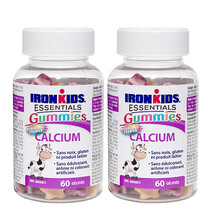 【2瓶】 IRONKIDS 加拿大小铁人原装进口ironkids小铁人60粒儿童钙糖含VD3儿童软糖