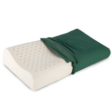 澳熙珞美记忆棉枕头柔软舒适军绿枕头枕芯套慢回弹记忆太空枕修复颈椎枕头 橄榄绿【带孔款】