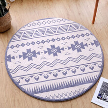 斯美儿 长绒纯色个性圆形卧室书房客厅茶几垫吊篮转椅耐脏电脑椅地毯民宿衣帽间 摩洛哥风情圆形 直径1米