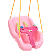 美国进口小泰克little tikes婴幼儿童秋千宝宝吊椅家用室内外荡秋千1-3岁早教玩具 粉红色 2合1座椅秋千