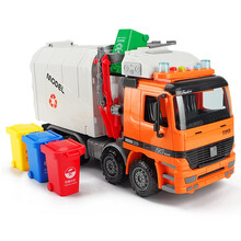 卡威（KIV）大号垃圾车分类运输车儿童玩具工程车环卫大型清洁惯性车唱歌讲故事 大号垃圾车（赠送4色垃圾桶）