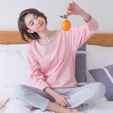 康珍莱月子服夏季棉质产后孕妇睡衣薄款透气秋冬产妇喂奶哺乳衣家居服套装大码 3019-粉色 M码（85-105斤）