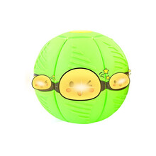 【年货节】抖音踩踩球弹力变形魔幻飞碟飞盘踩扁发泄弹跳球儿童户外运动玩具 绿色灯光音乐版