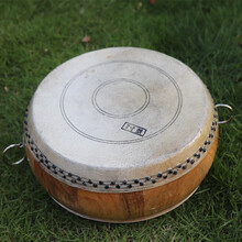 高音中音纯手工竹钉鼓7寸8寸9寸10寸12寸14寸原木扁鼓低战鼓川堂鼓道士鼓牛皮鼓小堂鼓戏剧鼓戏曲鼓 7寸平鼓鼓面22.5cm高12cm