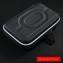 首爵 数码收纳包 2.5英寸移动硬盘包保护套希捷保护盒鼠标充电宝整理包东芝wd西部数据收纳套 【PU黑色】+挂绳