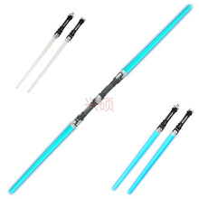星球大战光剑抖音同款儿童激光剑玩具绝地武士十字伸缩发声发光剑元旦节礼物送男孩 2合1【合体1.32米长度】蓝色光