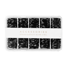 名创优品（MINISO）日本品质强拉不断盒装一次性橡皮筋 黑色小圈150根