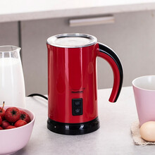 Momscook 电动牛奶打泡器DIY咖啡家用电动奶泡机搅拌打沫器 奶泡机红色(KN-MFR)