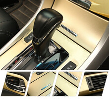 伴行星 汽车碳纤维贴纸汽车内饰贴纸汽车用品改装中控贴膜拉丝金属冰膜汽车贴纸仪表台装饰改色膜车贴 冰膜-香槟金【50cm宽度*1米长度】