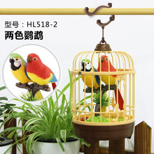 西骑士 鹦鹉玩具鸟笼带会叫的小鸟玩具3-6周岁男孩女孩小孩玩具会动声控光控感应玩具 两色鹦鹉