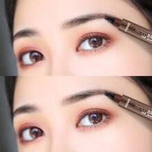 Novo眉笔防水防汗持久创新四分叉液体水野生仿真原生网红眉笔初学者不掉色画眉不晕染棕色 03#红棕色