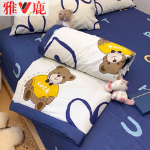 雅鹿家纺 全棉夏被可水洗机洗夏凉被纯棉空调被单双人薄被子1.5m1.8米新疆棉花被 泰迪熊 200*230cm双人夏凉被