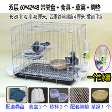 筱宠QX18鸽子笼养殖笼鸽子配对笼笼子大型大号繁殖鸽笼折叠鸽子笼家用 双层粗60*42*48粪盘食具草窝脚垫