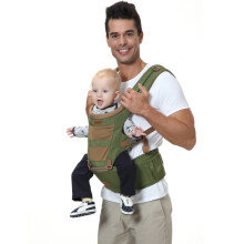 婴儿腰凳轻便 多功能抱婴BB坐凳 带娃神器 婴儿背带 军绿色有背带