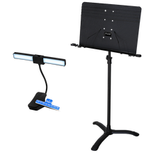 伯尔修斯 专业乐团指挥大谱台 吉他贝斯琵琶古筝小提琴二胡长笛架子鼓可升降折叠加厚加粗曲谱台谱架 【拍下打折】演奏大谱架+谱夹+折叠充电谱灯